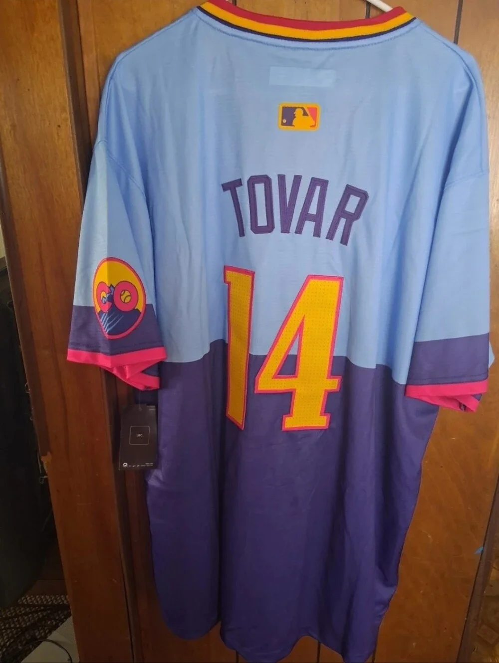 Mystery Sports Card With Ezequiel Tovar Colorado Rockies XXL Jersey